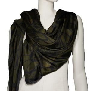 AHMADDY Seiden Schal dunkelgrün